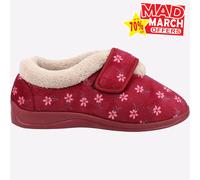 Fleet & Foster Tunnis MEMORY FOAM Womens Cosy Comfort Slip On Slippers Red
