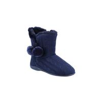Fleet & Foster Women's Apple Knitted Bootie Slipper in Navy | Size: 6 Fleet & Foster Navy 6