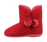 Fleet & Foster Womens Apple Knitted Bootie Soft Fur Slippers