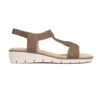 Fleet & Foster Womens Sandals Brown Adults Ladies Wedge Diamantes Hyacinth SIZE