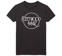 Fleetwood Mac Black XL Classic Fit Crew Neck Short-Sleeved 100% Cotton Logo T-Shirt
