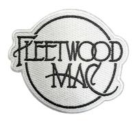 Fleetwood Mac Classic Woven Logo Iron On Patch (One Size) (White/Black)