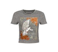 Fleetwood Mac Crop Top T Shirt Dove Band Logo Official Womens Grey S