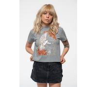 Fleetwood Mac Women's Dove Band Logo Crop Top in Grey | Size: Small Fleetwood Mac Grey S