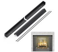 Flehomo Adjustable Fireplace Rod Kit for Fireplace Spark Screen, Rod and Valance Kit Install to Leveling The Fireplace Mesh Screen Curtain