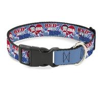 Fleischer Studios, Inc. Pet Collar, Dog Collar Plastic Buckle, Betty Boop Red White and Boop Heart Pose Blues Reds, 9.5 to 14.5 Inches 0.5 Inch Wide