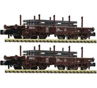 FLEISCHMANN 845609 Scale N Set Two Flatbed Freight Cars Heavy Loads OBB