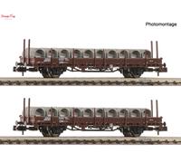 Fleischmann OBB Ks Swivel Bogie Stake Wagon w/Wire Reel Load Set(2) IV N Gauge