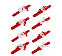 flejfcnk 8PCS Christ-mas S-lap Bracelets,Chris-tmas Wris-tband Bracelet Slap Santa Claus Snow-man Wrist,Snowman Wristband Party,Chri-stmas Sla-p Bands,Snowman Plush Slap,Xmas Wristband Bracelet