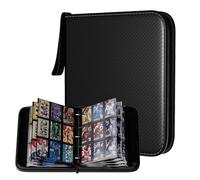 Flekko 9 Pocket Card Binder, 720 Double-Sided Pocket PU Collector Binder,Waterproof Zip Trading Card Holder Binder for MTG,TCG,and Sports Card Albums. (Black)