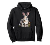 Flemish Giant Rabbit Silhouette Human Scale Art Size Bunny Pullover Hoodie
