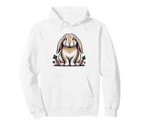 Flemish Giant Rabbit Watercolor Portrait Bunny Art Pullover Hoodie