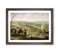 Flemish Proverbs By Pieter Bruegel The Elder Classic Painting Framed Wall Art Print, Ready to Hang Picture for Living Room Bedroom Home Office Décor, Walnut A2 (64 x 46 cm)