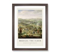 Flemish Proverbs By Pieter Bruegel The Elder Exhibition Museum Painting Framed Print | A2 Walnut Framed Wall Art | Ready to Hang | Modern Historical Picture | Living Room Bedroom Lounge Office