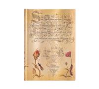 Paperblanks Hardcover Journal Flemish Rose (Mira Botanica) Midi, Unlined, 120 gsm, Ribbon marker