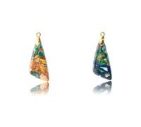 Flemtai Natural Imperial Jasper Pendant,Gemstone Links Charms for DIY Jewelry Making Unique Gemstone Pendant for Necklaces, Bracelets, Earrings, Stone, emperor stone