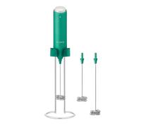 Flendy Rechargeable Milk Frother Handheld with Charging Stand | USB-C Charging Dock, Double Whisk, Wall Mount, Lightweight, High Performance Motor, Top Button, Compact Coffee Mixer