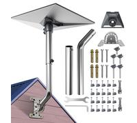 FlenKn Starlink Gen 3 Mount - Adjustable 360° Rotatable Stainless Steel Wall/Roof/Pole Mounting Kit with Pipe Adapter & Extendable Pole, Compatible with V3 Starlink Standard Dish for Home, RV, Marine
