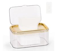 Flenpptly Baby Wipes Dispenser, Wipe Holder Wipes Container Large Capacity Keep Wipes Fresh & Easy to Open (Gold)