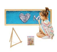 Flenpptly Sensory Wall | Sensory Wall Panel for Kids | Sequin Fabric Sensory Wall | Reversible Sequin Fabric | Sequin Flip Fabric | Sensory Wall Panel | Wall Sensory Board (Blue, Large)