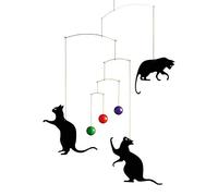 Flensted Mobiles Feline Mobile Steel Multi-Coloured 50 x 45 cm