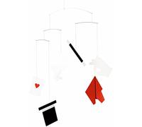 Flensted Mobiles Hocus Pocus Made of Steel Hanger, Cardboard Paper, White, Black, red, Dimensions: 52 x 45 cm, 144