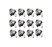 FLEOR 0.25 Inches Guitar Jack Socket Input Output Chrome 6.35mm Jack for Electric Guitar 12PCS