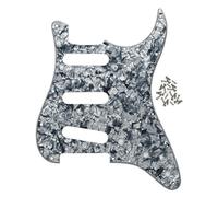 FLEOR 11 Hole SSS Pickguard Scratchplate for USA/Mexican Made Standard Modern ST Style Electric Guitar Replacement,Grey Pearl 4ply
