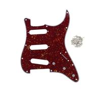 FLEOR 11 Hole SSS Pickguard Scratchplate for USA/Mexican Made Standard Modern ST Style Electric Guitar Replacement,Red Tortoise Shell 4ply