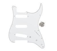 FLEOR 11 Holes ST Style Pickguard SSS Guitar Pickguard Pick Guard Scratchplate with Screws Set,3Ply White