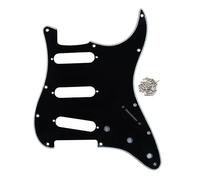 FLEOR 11 Holes ST Style Pickguard SSS Guitar Pickguard Pick Guard Scratchplate with Screws Set,3Ply Black