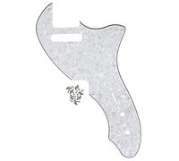 FLEOR 12 Screw Holes TL Thinline Pickguard Re-Issue Style Scratch Plate Fits Original U.S. Made TL TE Thinline 69 RI USA, 4-ply White Pearl