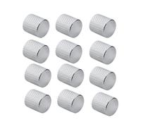 FLEOR 12PCS Chrome Knurled Flat Top Control Knobs without Mounting Screws for US Mexico made Telecaster/Precision Bass Guitar