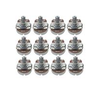 FLEOR 12pcs Full Size A250K Audio Taper Potentiometer Guitar Tone Volume Control Pots with Bayonet L15mm Short Knurled Split Shaft