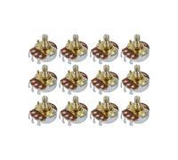 FLEOR 12PCS Full Size A250K Potentiometer Bass Guitar Tone Volume Control Pots L15mm Gold-plated Copper Short Split Shaft