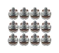 FLEOR 12pcs Full Size B250K Linear Taper Potentiometer Guitar Tone Volume Control Pots with Bayonet L15mm Short Knurled Split Shaft