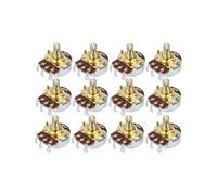 FLEOR 12PCS Full Size B500K Potentiometer Bass Guitar Tone Volume Control Pots L15mm Gold-plated Copper Short Split Shaft