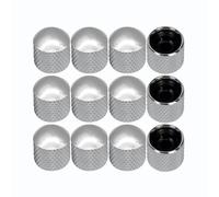 FLEOR 12PCS Guitar Knobs Tone Volume Control Dome Metal Knobs for US Mexico made TL-TE/P Bass Guitar,Chrome