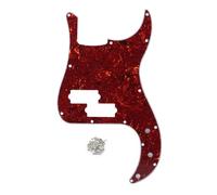 FLEOR 13 Hole P Bass Pickguard Guitar Scratch Plate Pick Guard for 4 String USA/Mexican Standard P Bass Style, 4Ply Red Tortoise Shell