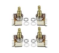 FLEOR 2pcs A250k+2pcs B250K Push Push Guitar Pots Long Copper Split Shaft Guitar Tone Volume Potentiometers,18 Splines