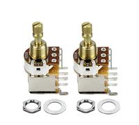 FLEOR 2PCS A250K Push Push Bounce Switch Potentiometer Audio Taper Pot Short Split Copper Shaft for Electric Guitar Bass Volume/Tone Controls