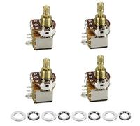 FLEOR 2pcs A500k+2pcs B500K Push Push Guitar Pots Short Copper Split Shaft Guitar Tone Volume Potentiometers,18 Splines