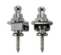 FLEOR 2pcs Chrome Guitar Strap Lock Buttons Set Guitar Straplocks Retainer Schaller Style for Electric Bass Acoustic Guitar