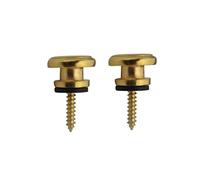FLEOR 2pcs Metal Guitar Strap Mushrooms Head Button Strap Locks End Pins with Mounting Screws for Acoustic Electric Guitar Bass Parts, Golden