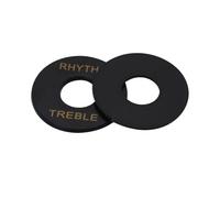 FLEOR 2pcs Toggle Switch Rings Treble/Rhythm Ring Washer Plates for LP Electric Guitar,Black