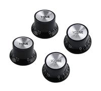 FLEOR 2T2V Speed Control Knobs Set Black Plastic Top Hat Style Guitar Knobs Fit Gibson Les Paul Electric Guitar Part