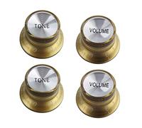 FLEOR 2T2V Speed Control Knobs Set Golden Plastic Top Hat Style Guitar Knobs Fit Gibson Les Paul Electric Guitar Part