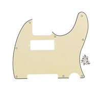 FLEOR 3-Ply 8 Holes Scratch Front Plate TL MINI Humbucker Pickguard for TL TE Style Guitar Replacement,Cream,Mounted Screw