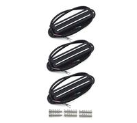 FLEOR 3pcs Black Hot Dual Rail Humbucker Pickup Set Alnico 5 Single-Coil-Sized Humbucker N+M+B Pickups