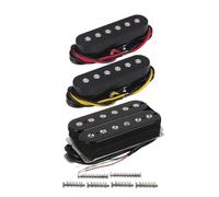 FLEOR 3pcs Ceramic Guitar Pickup HSS Humbucker Pickup Set Black Fit ST Style Electric Guitar Part